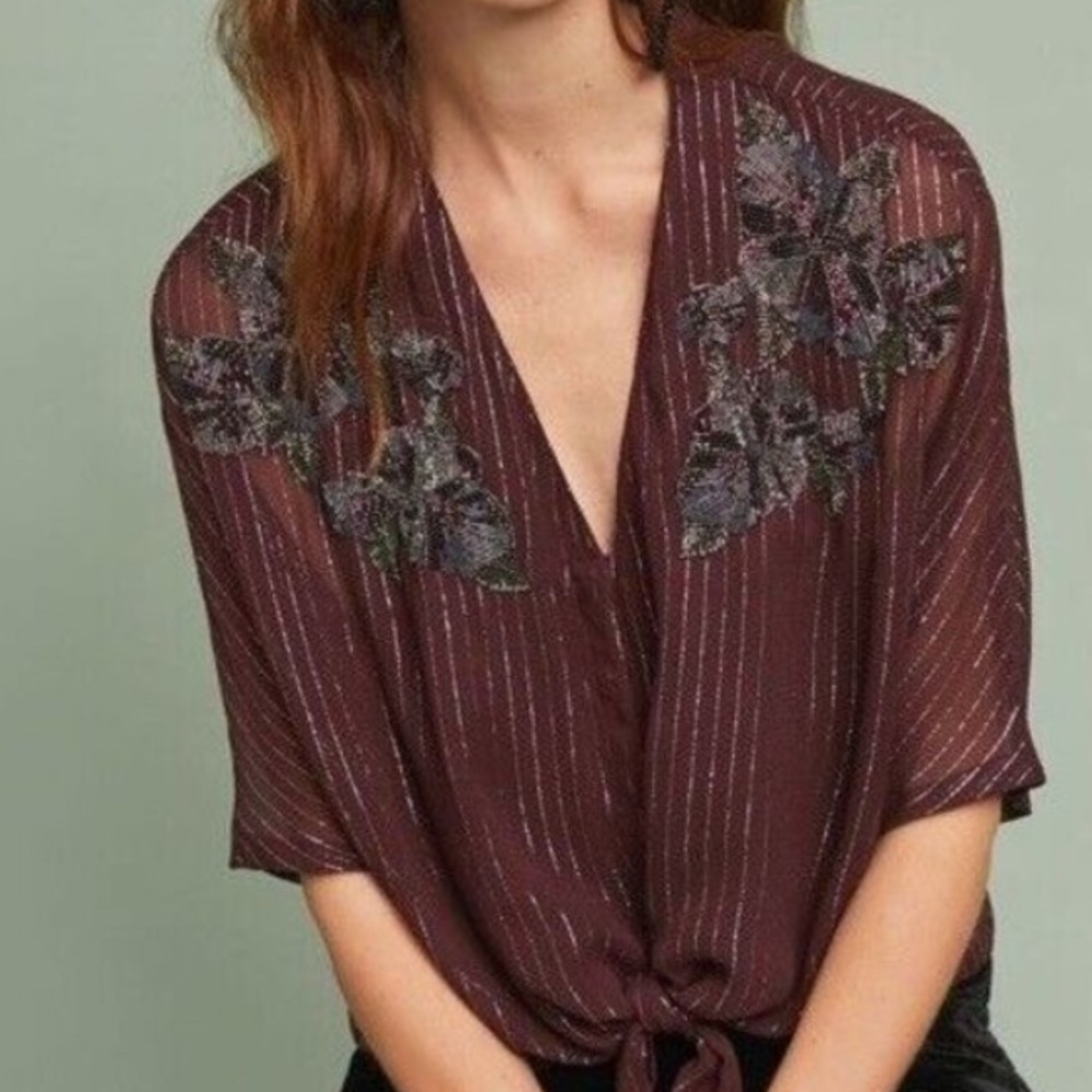 Anthropologie Ranna Gill Cassel Petite Buttondown NWT Size Medium Petite - Picture 8 of 8